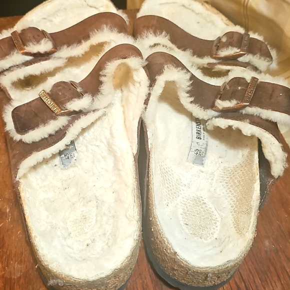 Birkenstock Mens Arizona Shearling Leather Sandals Size 12 - Picture 9 of 9
